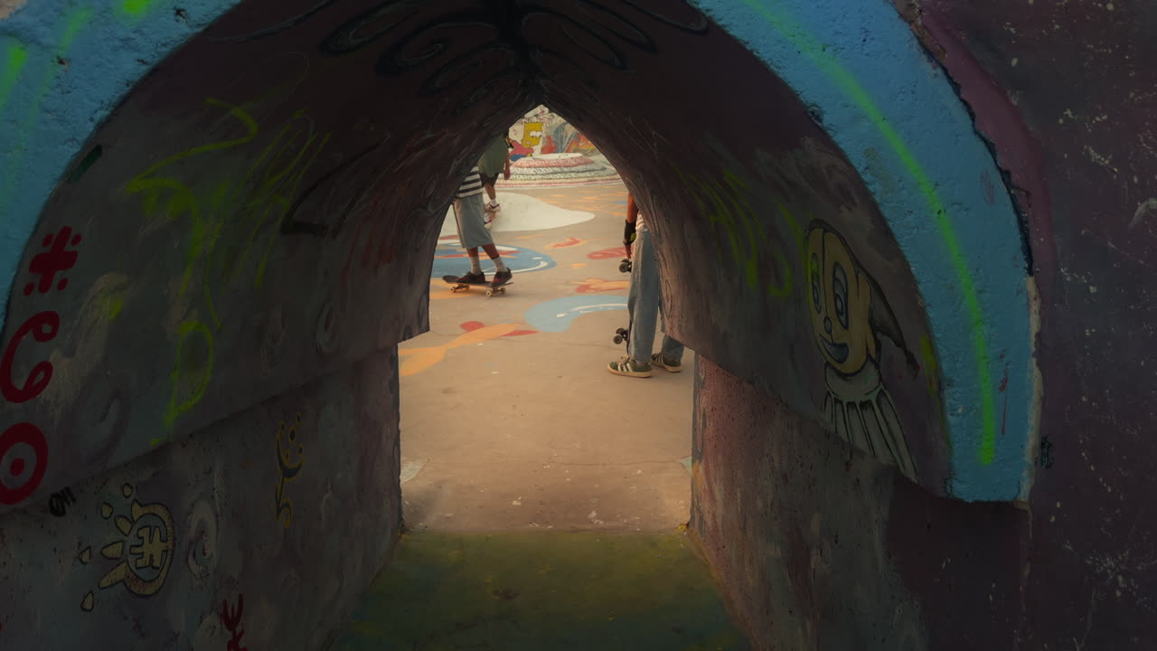 Graffiti-covered Skate Park Tunnel
