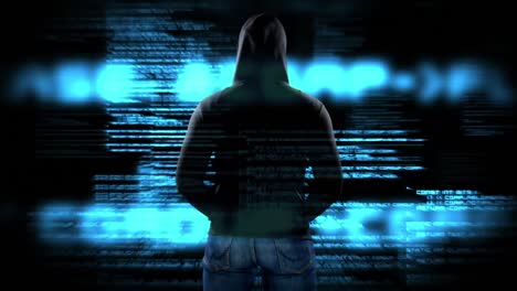 Digital-animation-of-hooded-hacker-standing-4k