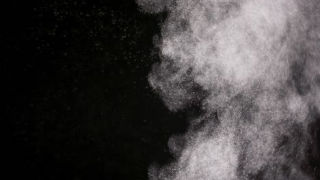 powder isolated on black background