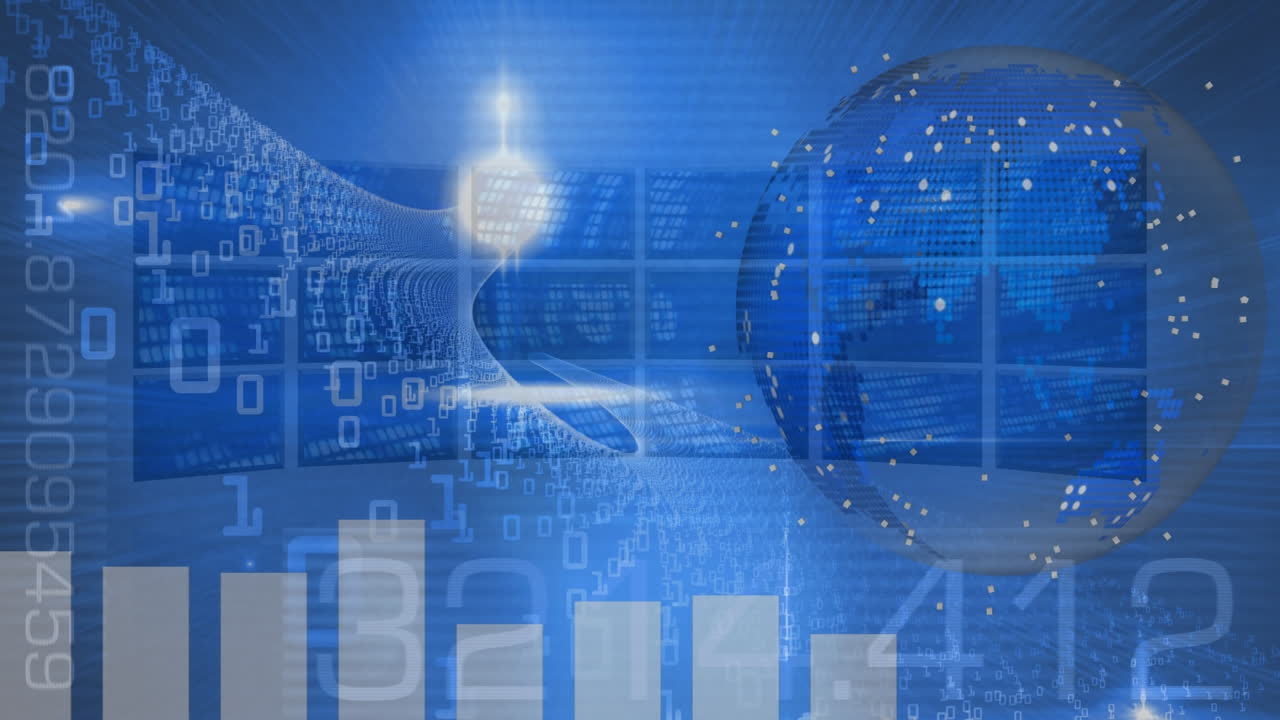 전 세계 데이터 프로세싱의 애니메이션