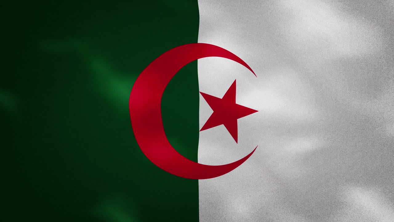Bandiera densa algerina che sventola, loop di sfondo