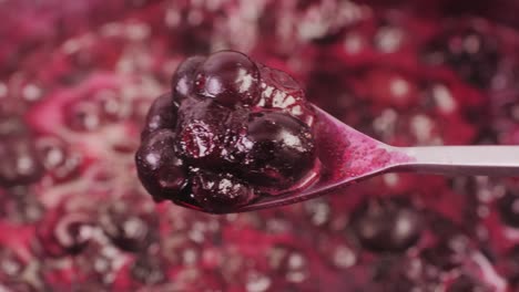 spoonful of homemade blueberry jam
