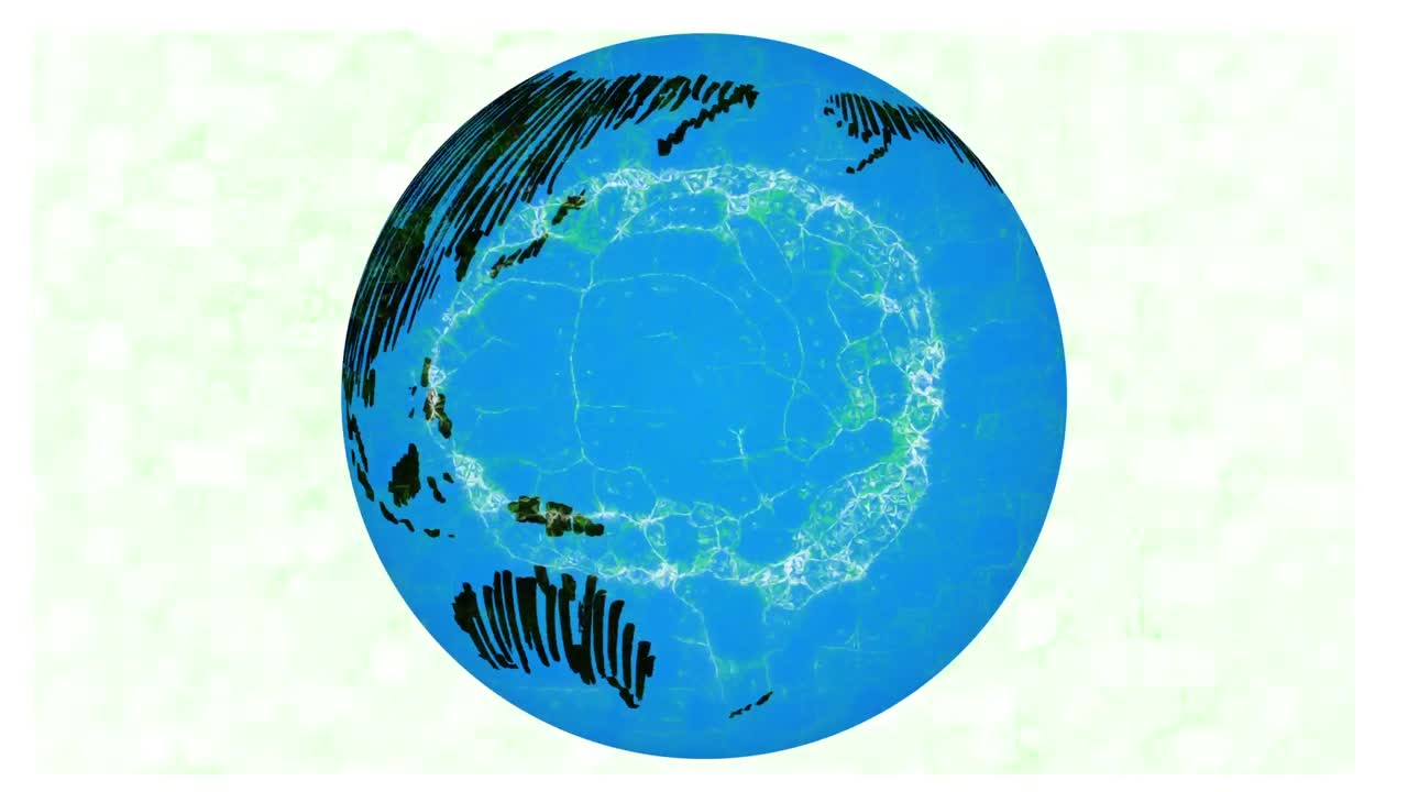Animation of digital brain over globe on white background