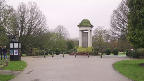 taunton, somerset, england, december 27, 2019: vivary park war memorial