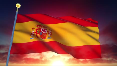 4k highly detailed flag of spain loopable