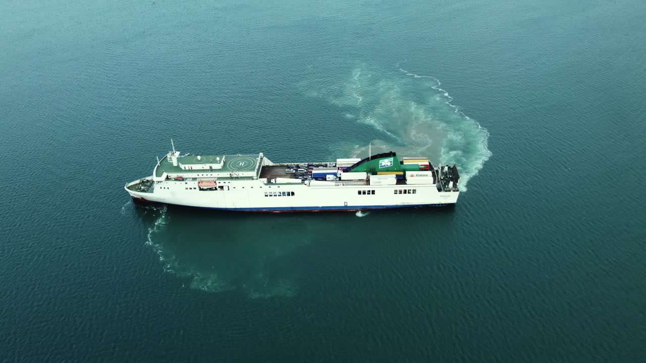 Ferry in the Ocean | Premium Stock Video Footage