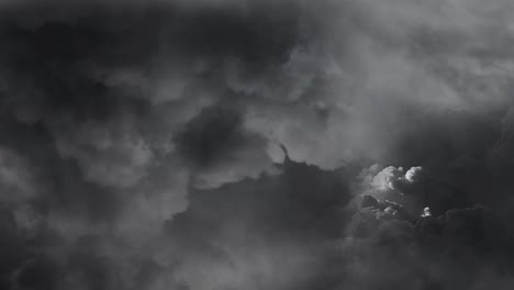 dark sky with supercell thunderstorm in dark clouds