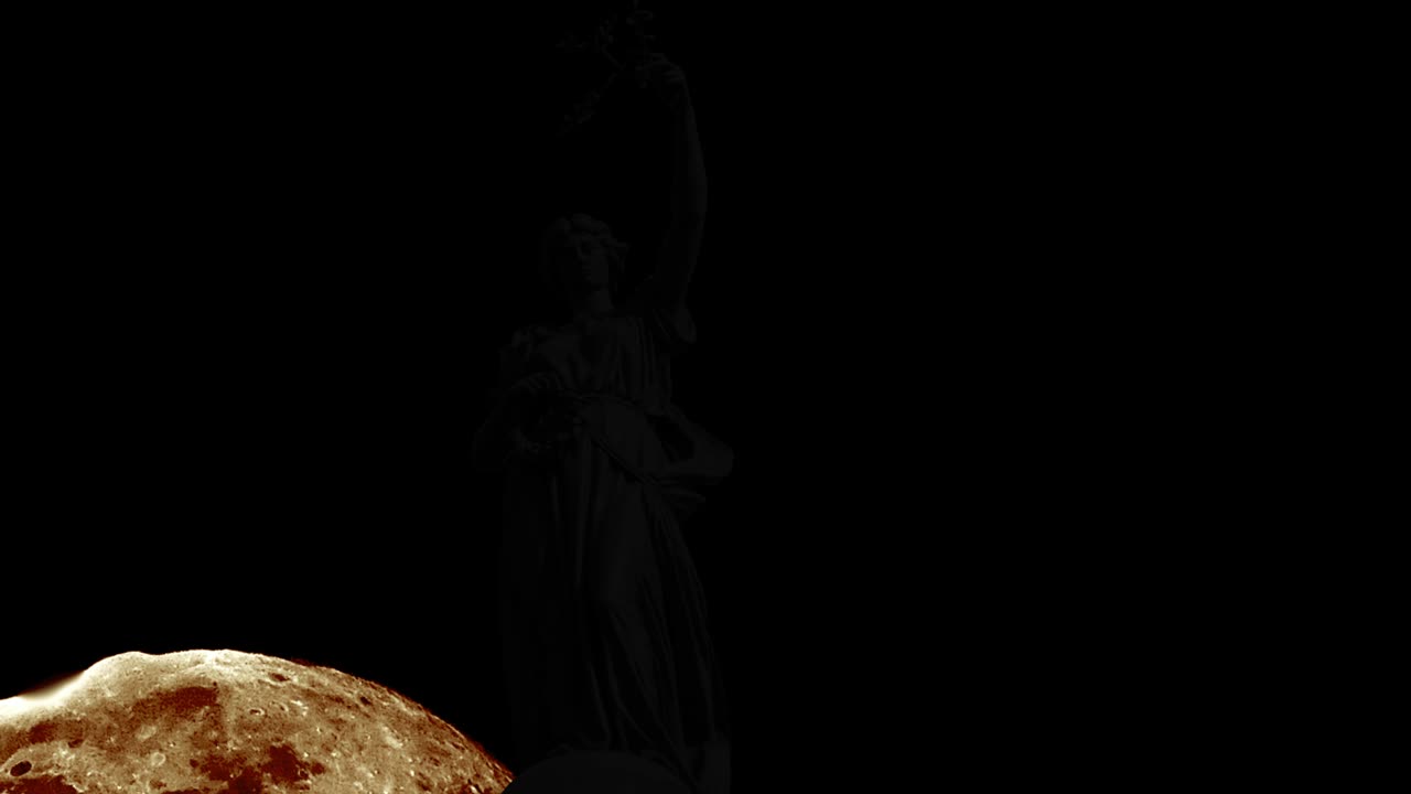 siluetas de la mariana con luna gigante