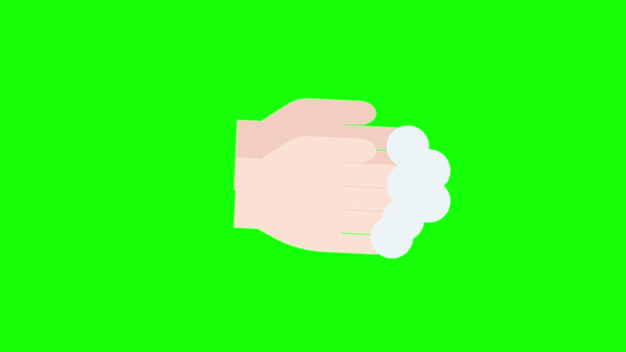 간단하고 귀여운 손 기 모션 그래픽 그린백