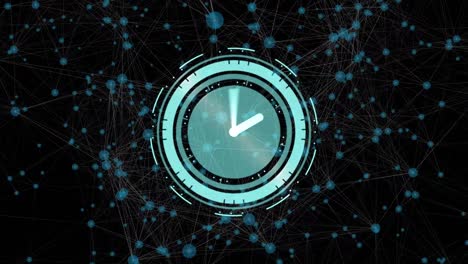 animación de la red de conexiones durante el reloj moviéndose rápidamente