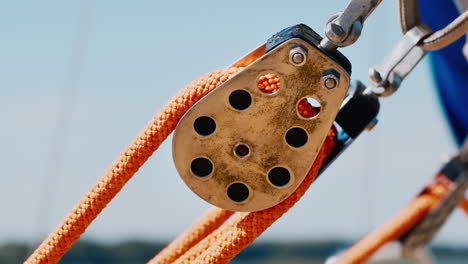 rigging with ropes and blocks on the yacht 5