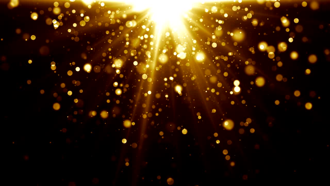 마법의 불빛과 반이는 불꽃, 끊임없는 루프, 인사와 축하를 위한 추상적인 배경.