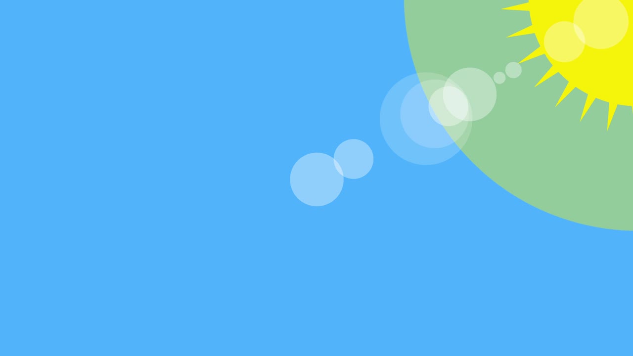 푸른 배경의 빛 아이콘 애니메이션. 아이콘 디자인. 비디오 애니메이션. 밝은 태양 고립 된 만화 애니메이션.