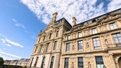 detailed view of louvre museum's architecture