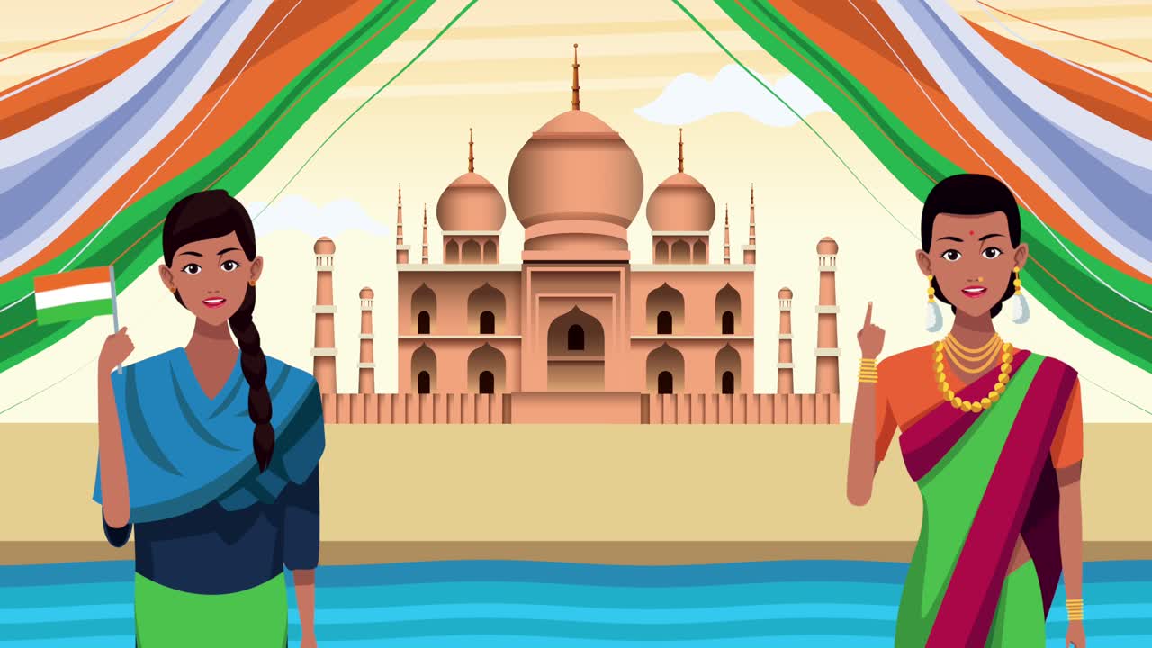 少女たちとインドの祝祭日