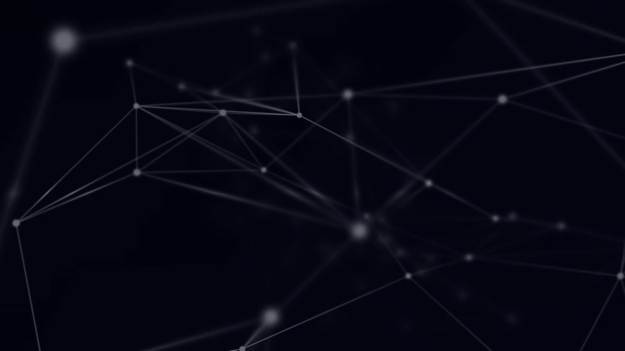 Animation of network of connections floating against black background
