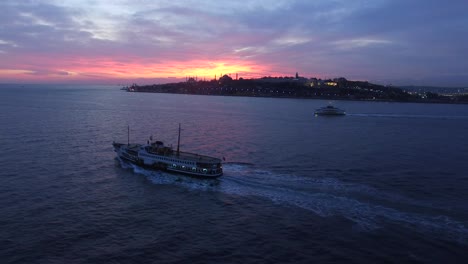 istanbul silhouette and boat trip