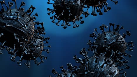 un primer plano de las células del virus del coronavirus covid-19