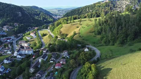 a snake road through swiss hills