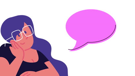 mujer pensando con burbuja de habla