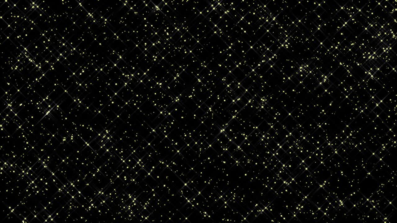 4k Golden Sparkling Stars. Looped Overlay