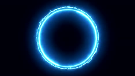 abstract blue moving electric power with strobe light, animated circle frame, laser show looped animation