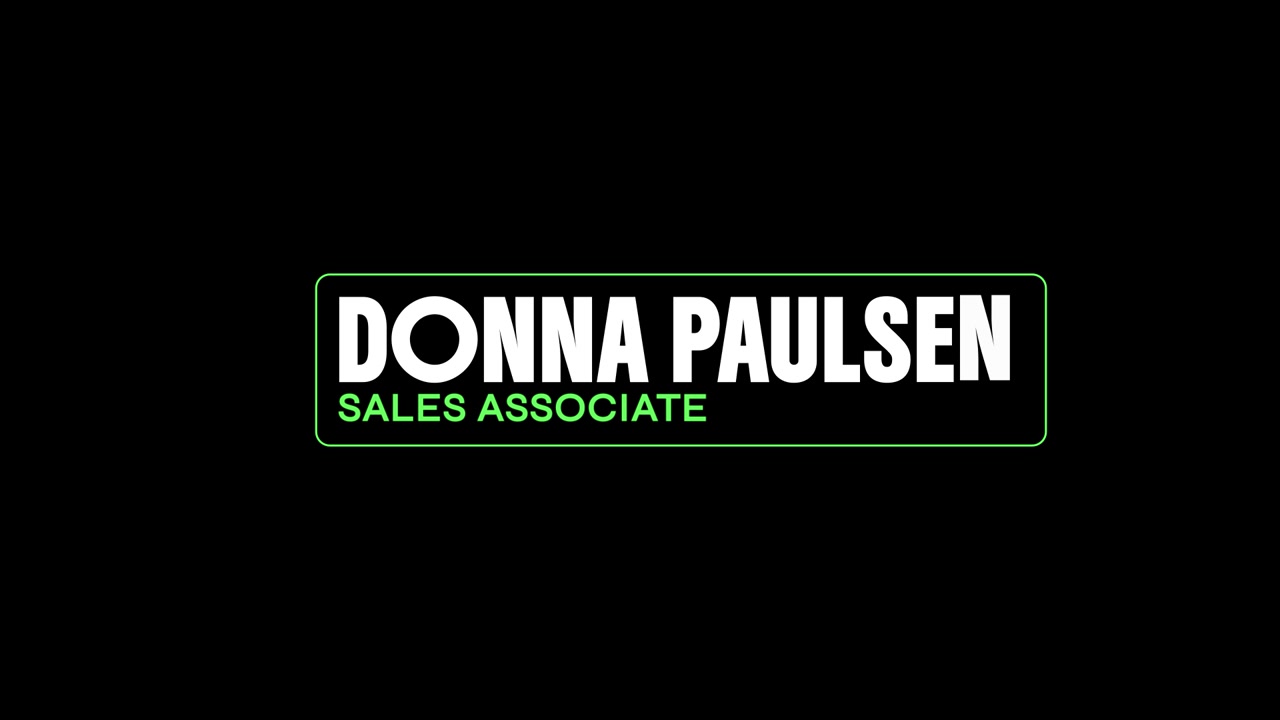 Grafica animata per targhetta identificativa di Donna Paulsen, Addetta alle vendite