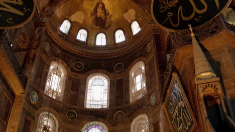 The-church-is-brightly-lit-with-stained-glass-windows