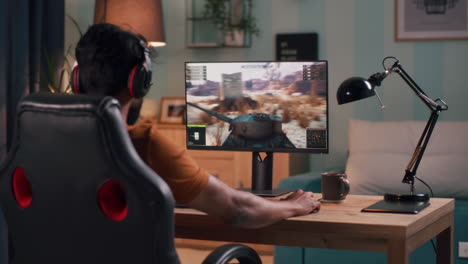 man gaming at home
