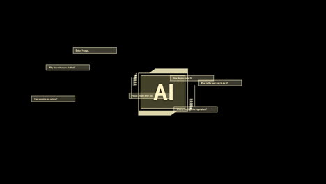 animación del procesamiento de datos sobre un fondo negro