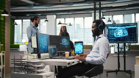 admin in office relies on ai machine learning to run tasks across devices