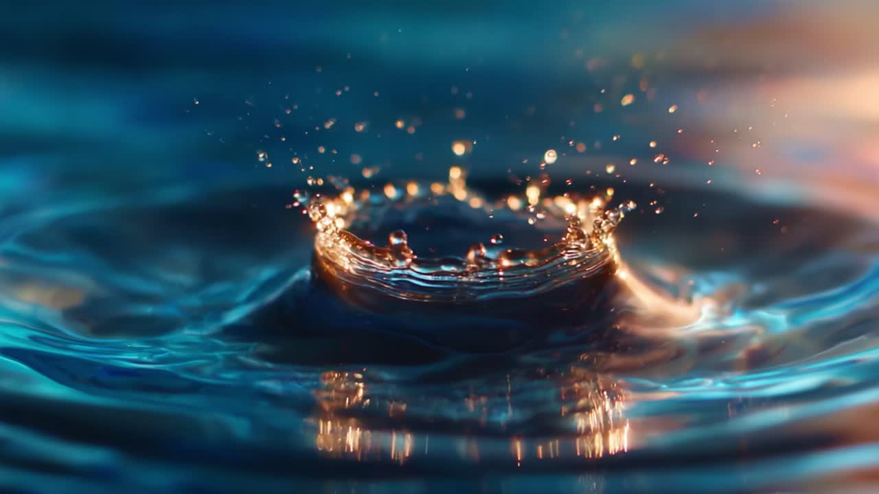 Captivating Water Dynamics: A Stunning Visual Journey Through Ripples and Splashes Created by Droplets of Water Highlighting Their Fluid Nature and Brilliant Reflections