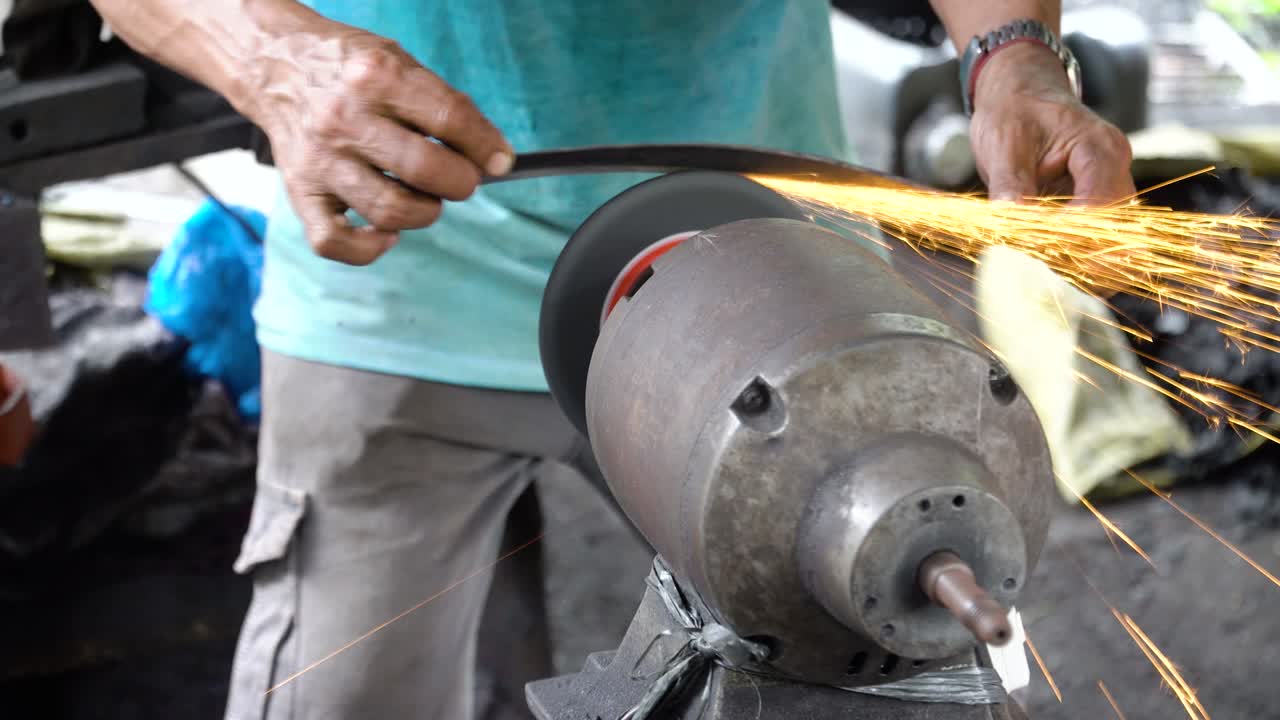 Sharpening the machete