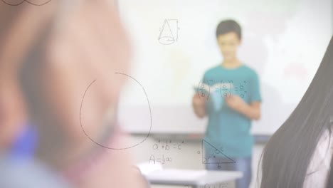 animation of mathematical equations over schoolchildren learning