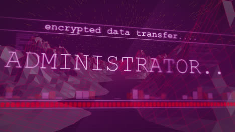 animación del procesamiento de datos sobre montañas digitales