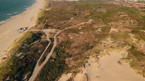 aerial view over greenery by kijkduin beach, the hague