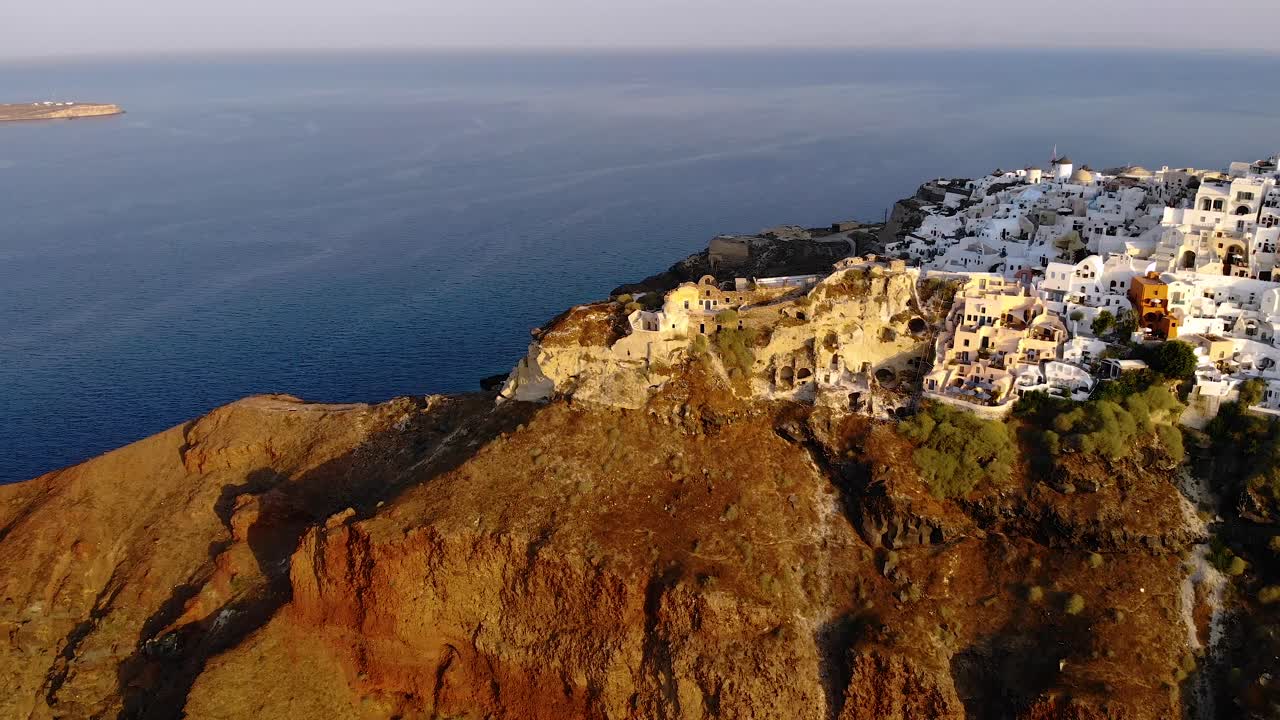 Aerial View of Oia, Santorini, Greece