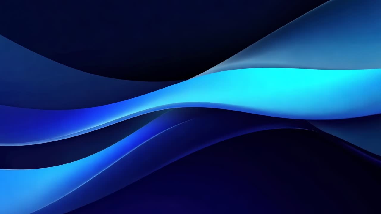 Abstract video concept with smooth, flowing blue waves