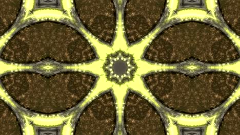 fondo decorativo de neón abstractamente adornado con bucles. caleidoscopio o mandala de neón 3d.