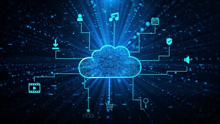 4k hud and icon digital cyberspace internet of things iot cyber security concept big data cloud