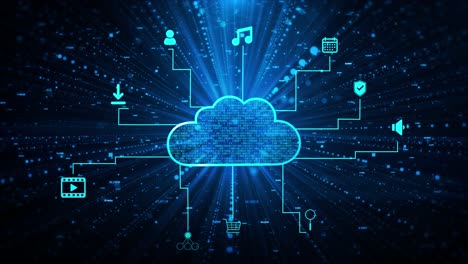 4k hud and icon digital cyberspace internet of things iot cyber security concept big data cloud