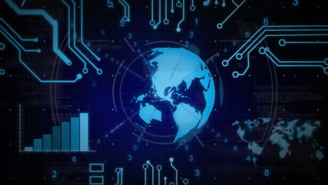 animation of scope scanning and data processing over computer circuit board
