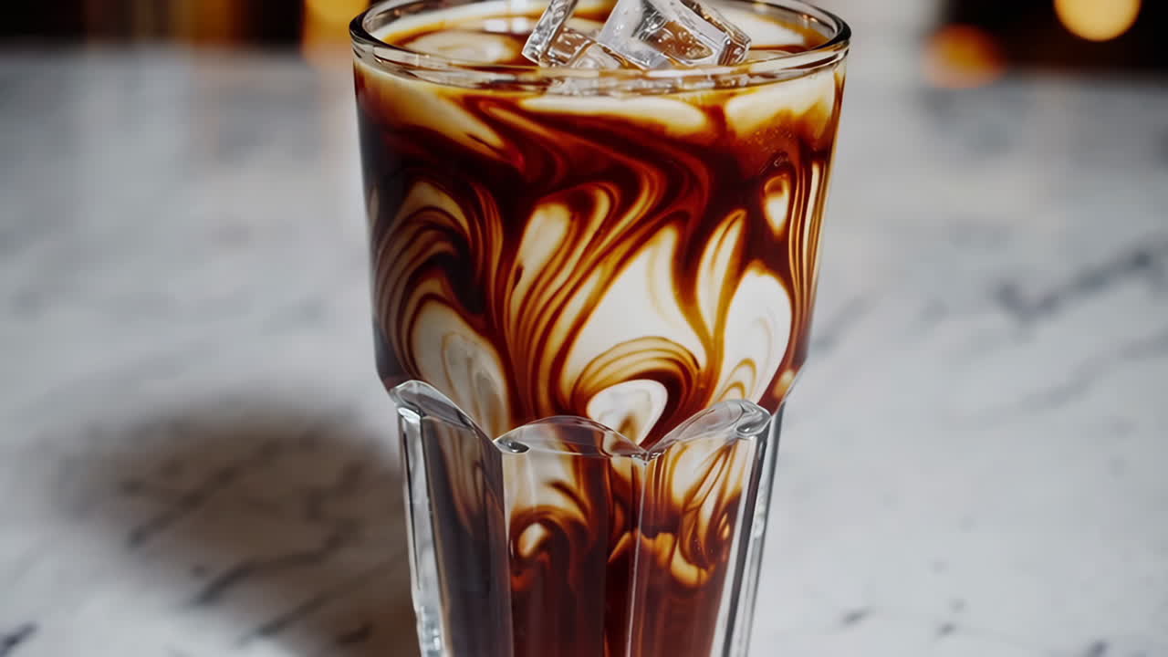 Caffè ghiacciato con latte e ghiaccio