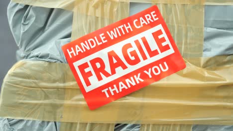 fragile package with handling instructions