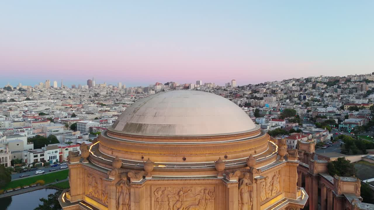 Aerial view of the Palace of Fine Arts in San Francisco