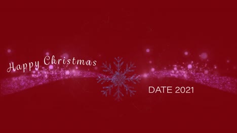 Animation-of-happy-christmas-text-over-purple-lights-on-red-background