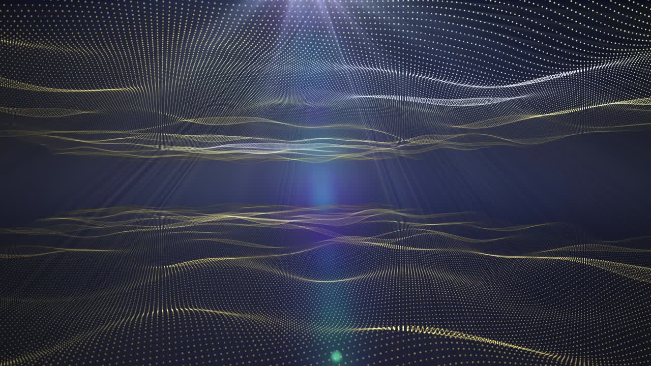 Abstract digital landscape with flowing particles.