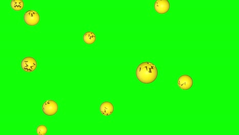 emoji emoticon confounded stressed face falling green screen chroma key animation 3d