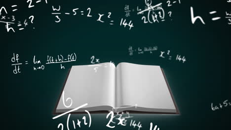 ecuaciones matemáticas contra el libro abierto