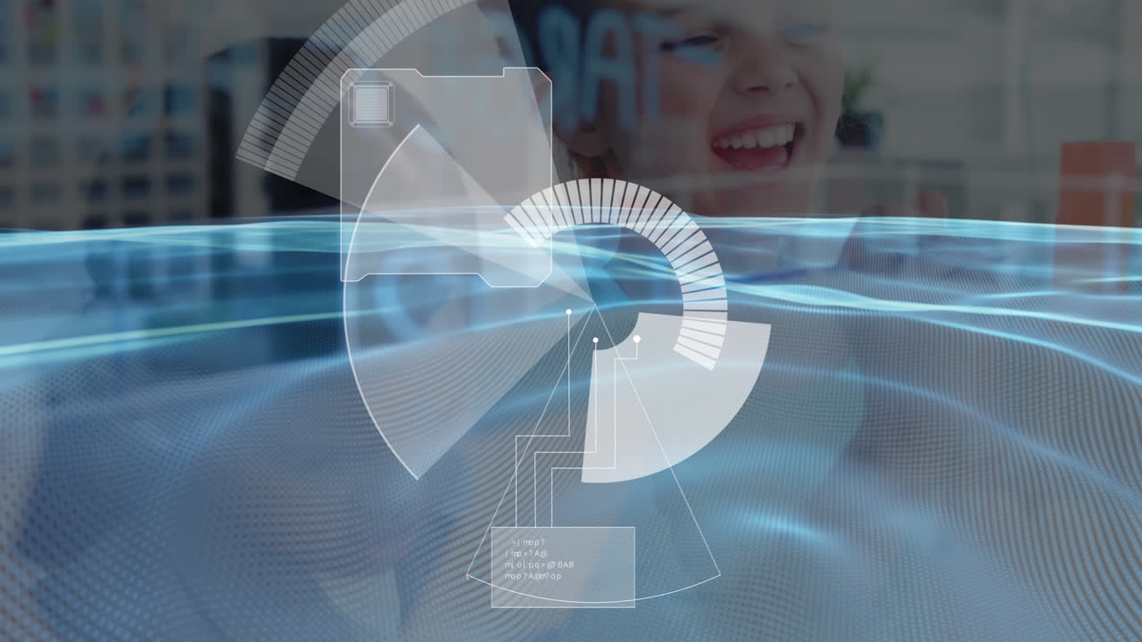 animación del procesamiento de datos financieros sobre personas de negocios